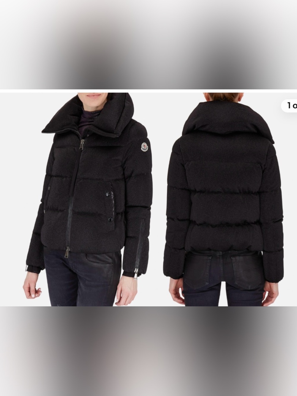 Moncler Black Bandama Shimmer Puffer Coat size 0